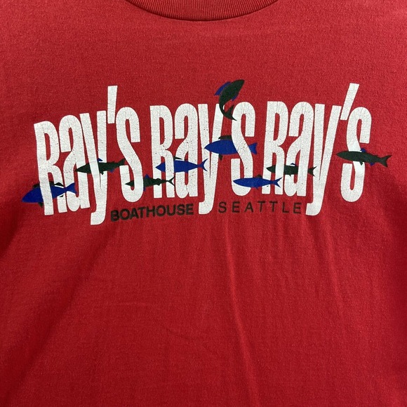 Vintage Oneita Power T-Shirt men's Large Graphic Boathouse Seattle Single Stitch - Picture 3 of 12